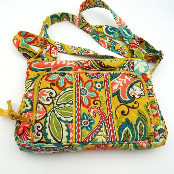 Vera Bradley Purse Provencal Crossbody Bag Yellow Quilted Built In Wallet - Picture 1 of 9